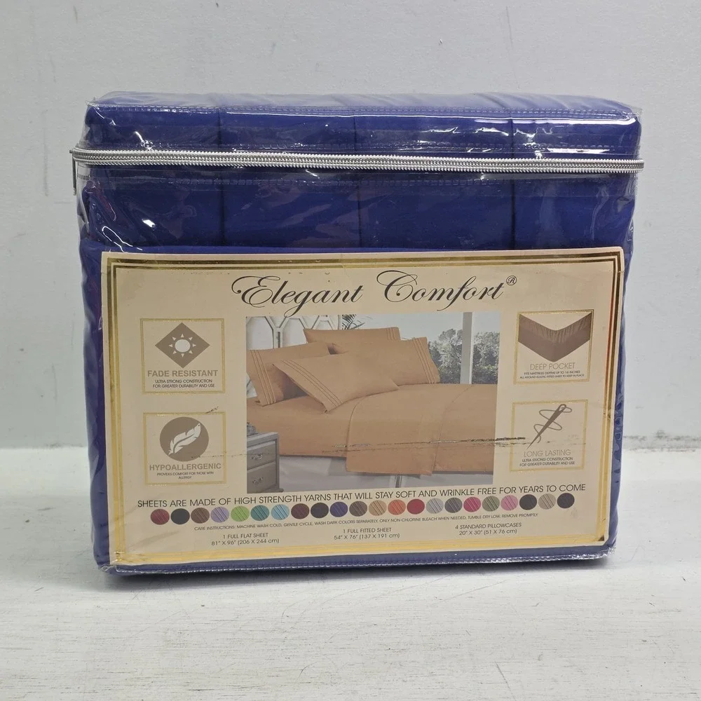 Elegant Comfort Full Bed Sheet Set 6 Pc 1500 Count Egyptian Cotton Deep Pocket